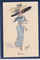 Delcampe - CPA Aviation Illustrateur PLUM Mode Grand Chapeau Non Circulée Femme Woman FARMAN - Flieger