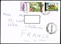 Delcampe - L8 - Benin Cover 1995 - Surcharge Overprint Mi 563 + Mi 650 Sc 708 + 919 - Red Cross - Joseph Lister - Antelope - Benin – Dahomey (1960-...)