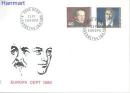 Delcampe - Switzerland 1980 Mi 1174-1175 FDC (FDC ZE1 SWT1174-1175) - 1980
