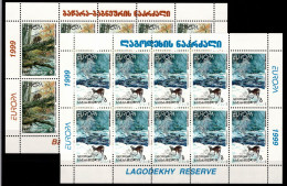Delcampe - Georgien 312-313 Postfrisch Als Kleinbögen, Cept 1999 #NV639 - Georgien