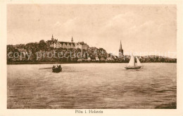Delcampe - Ploen See Ansicht Vom See Aus Schloss Ruderboot Segelboot - Plön