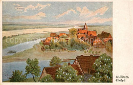 Delcampe - LEIPZIG Sachsen Elbidyll W. Zirges Kuenstlerkarte - Leipzig