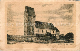 Delcampe - Keitum Sylt Kirche Zeichnung Kuenstlerkarte - Sylt