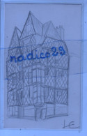 Delcampe - 49 Maine Et Loire - Dessin Esquisse Au Crayon De La Maison D' Adam à Angers Le 9 Février 45 Par Joseph Even  Signée JE - Autres & Non Classés