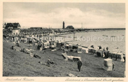 Delcampe - Buesum Nordseebad Suedstrand Vom Strandhotel Studt Gesehen Leuchtturm Kupfertief - Büsum
