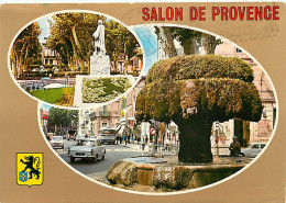 Delcampe - Carte Postale - 13 - Salon De Provence - Multivues - La Fontaine Moussue - Automobiles - Blasons - Flamme Postale De St - Salon De Provence