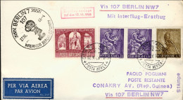 Delcampe - 1966-Vaticano I^volo Interflug Berlino Conakry (rep.Guinea) Del 17 Novembre. Se - Guinea (1958-...)