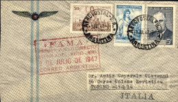 Delcampe - 1947-Argentina I^volo Diretto Senza Scalo Per L'Europa F.A.M.A.  Buenos Aires Ro - Poste Aérienne