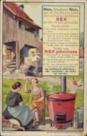Delcampe - CPA Reklame, Chaudiere Rex, Waschmaschine - Werbepostkarten