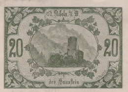 Delcampe - 20 HELLER 1920 Stadt SANKT NIKOLA AN DER DONAU Oberösterreich Österreich #PE884 - Emissions Locales
