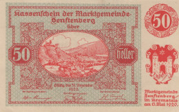 Delcampe - 50 HELLER 1920 Stadt SENFTENBERG Niedrigeren Österreich Notgeld #PE858 - Emissions Locales
