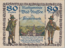 Delcampe - 80 HELLER 1920 Stadt BAD AUSSEE Styria Österreich Notgeld Banknote #PE792 - Emissions Locales