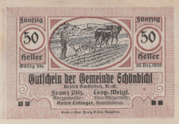 Delcampe - 50 HELLER 1920 Stadt SCHoNBICHEL Niedrigeren Österreich Notgeld #PE790 - Emissions Locales