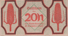 Delcampe - 20 HELLER 1920 Stadt SANKT GEORGEN AN DER GUSEN Oberösterreich Österreich #PE779 - Emissions Locales