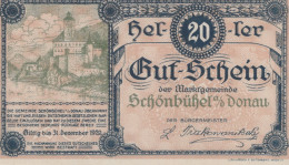Delcampe - 20 HELLER 1920 Stadt SCHoNBÜHEL AN DER DONAU Niedrigeren Österreich #PE751 - Emissions Locales