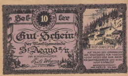 Delcampe - 10 HELLER 1920 Stadt SANKT AEGYD AM NEUWALD Niedrigeren Österreich #PE746 - Emissions Locales