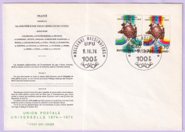 Delcampe - 1974-FINLANDIA 100 Ann. UPU Serie Cpl. (720/1) Fdc. Se Scegli La Spedizione Ordi - FDC