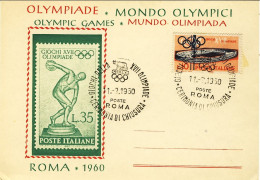 Delcampe - 1960-cartolina Olimpiade Di Roma Con Annullo Figurato Cerimonia Di Chiusura Gioc - Olympische Spiele