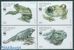 Delcampe - Haiti 1999 WWF, Frogs 4v [+], Mint NH, Nature - Frogs & Toads - World Wildlife Fund (WWF) - Haiti