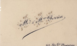 Delcampe - B12T-007 – Anonymous French Chromos – Mr & Mme Perrin Calling Card – 103 Rue St Dominique - Autres & Non Classés