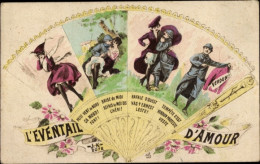 Delcampe - CPA L'Eventail D'Amour, Soldat - Sonstige & Ohne Zuordnung