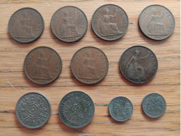 Delcampe - England 1920 à 1967 - 11 Coins, One Penny X 7 - Two Shillings X 2 - Six Pence X2 - Sonstige & Ohne Zuordnung