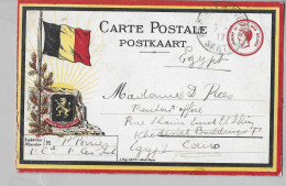 Delcampe - Marcophilie Rare Courrier De Militaire Belge De Parigné L'Evêque Vers Le Caire En Egypte Via Reuters Office En 1917 - Weltkrieg 1914-18