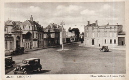 Delcampe - 33 LIBOURNE PLACE WILSON ET AVENUE FOCH BELLE ANIMATION VIEILLES AUTOMOBILES - Libourne