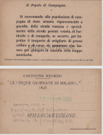 Delcampe - Cartolina Ricordo: "Le Cinque Giornate Di Milano" 1848 Fax Simile Del Volantino - Sonstige & Ohne Zuordnung
