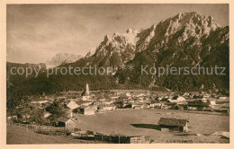Delcampe - Mittenwald Bayern Gesamtansicht Mit Alpenpanorama - Mittenwald