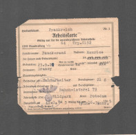 Delcampe - 1943 STO / CARTE TRAVAILLEUR CHEMINS DE FER ALLEMANDS / DEUTSCHE REICHSBAHN / WILDPARK POTSDAM / BAHNARBEITER  F3430 - Documents