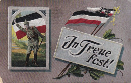 Delcampe - AK In Treue Fest - Deutscher Soldat Mit Fahne - Patriotika - Feldpost Landau 1916 (87082) - Weltkrieg 1914-18