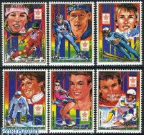Delcampe - Guinea, Republic 1988 Olympic Winter Winners 6v, Mint NH, Sport - Olympic Winter Games - Skating - Skiing - Ski