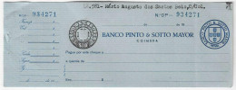 Delcampe - PORTUGAL-Bank Check / Chèque Bancaire-BANCO PINTO & SOTTO MAYOR-COIMBRA - Chèques & Chèques De Voyage