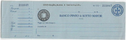 Delcampe - PORTUGAL-Bank Check / Chèque Bancaire-BANCO PINTO & SOTTO MAYOR-SEDE - Chèques & Chèques De Voyage