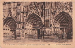Delcampe - Menours La Cathedrale Portail Occidental - Nemours