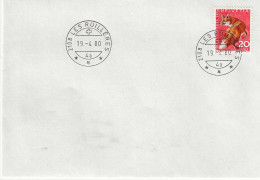 Delcampe - CH1 - 52 - Enveloppe Avec Dernier Jour Cachets à Date Sans Heure Les Ruillères  (canton Neuchâtel) 1980 - Poststempel
