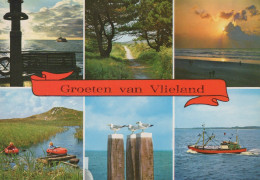Delcampe - Nederland Vlieland Waddeneiland Duinen Strand Zee Boten Oblitereerd #SCT189 - Vlieland
