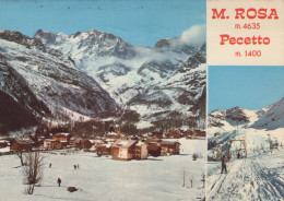 Delcampe - Italia Macugnaga Monte Rosa Pecetto Paesaggio Invernale Sci Circolata #SCT172 - Novara