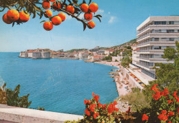 Delcampe - Yugoslavia Dubrovnik Historic Walls Modern Hotel Adriatic Coast Panorama #SCT163 - Jugoslawien