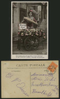 Delcampe - BEAUTIFUL FISH LADY & Flower Cart 1913 Old RP Postcard - Sonstige & Ohne Zuordnung