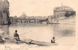 Delcampe - Italy Roma Rome Castel S Angelo E Cupola S Pietro Fishermen Boat Postcard - Welt