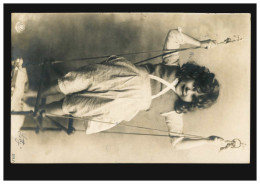 Delcampe - Foto-AK Kinder: Mädchen Auf Der Schaukel Stehend, TREYCOVAGNES 11.10.1903 - Sonstige & Ohne Zuordnung