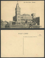 Delcampe - India Old Postcard The Dock Offices Bombay Clock Tower Street Scene Natives Cart - Indien