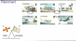 Delcampe - Guernsey 1989 Mi 453-458 FDC (FDC ZE3 GRN453-458) - Phares