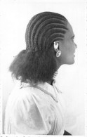 Delcampe - Ethiopia Portrait Native Woman From Profile Braided Hairstyle Ethnic Postcard - Ethiopie