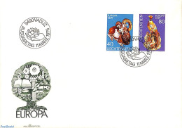Delcampe - Liechtenstein 1976 Europa, Art Objects 2v, First Day Cover, History - Nature - Europa (cept) - Poultry - Art - Art & A.. - Lettres & Documents