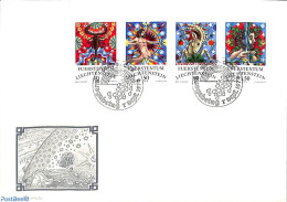 Delcampe - Liechtenstein 1978 Zodiac 4v, First Day Cover, Science - Lettres & Documents