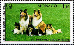 Delcampe - Monaco Poste N** Yv:1280 Mi:1480 Rouch Coolie & Shetland Sheepdogs - Cani