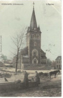 Delcampe - OCHAMPS: Libramont. L'Eglise. Colorisée. Attelage, Laveuses. Animée. - Libramont-Chevigny